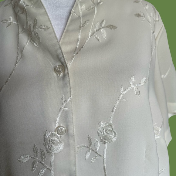 Apparenza Tops - Apparenza Ivory Embroidered Blouse